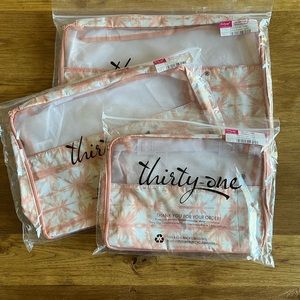 Thirty One Packing Cubes SET of 3 - Large, Medium, & Small - Rosedust Shibori